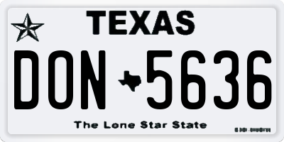TX license plate DON5636