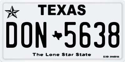 TX license plate DON5638