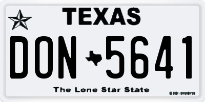 TX license plate DON5641