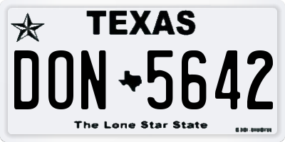 TX license plate DON5642