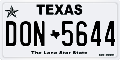 TX license plate DON5644