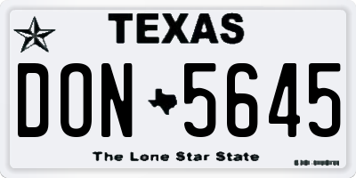 TX license plate DON5645