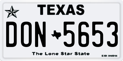TX license plate DON5653