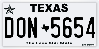 TX license plate DON5654