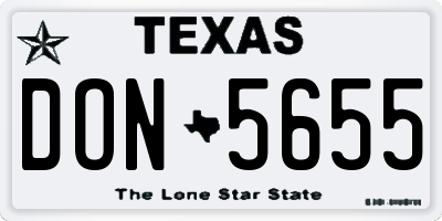 TX license plate DON5655