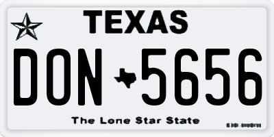 TX license plate DON5656