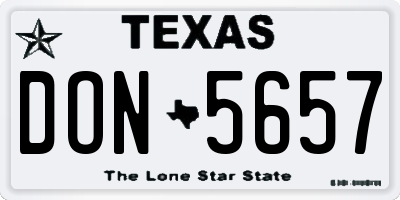 TX license plate DON5657
