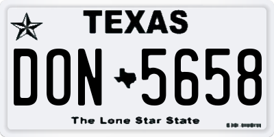 TX license plate DON5658