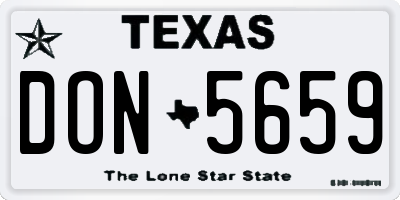 TX license plate DON5659