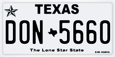 TX license plate DON5660