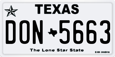 TX license plate DON5663