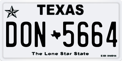 TX license plate DON5664