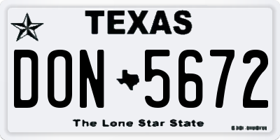 TX license plate DON5672