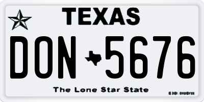 TX license plate DON5676