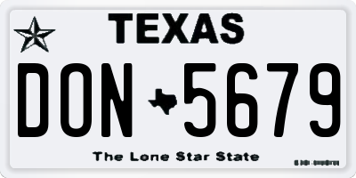 TX license plate DON5679