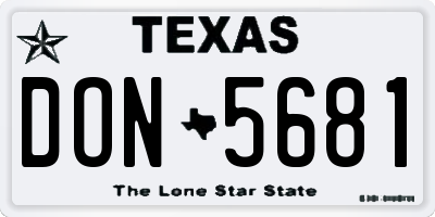 TX license plate DON5681