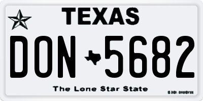 TX license plate DON5682