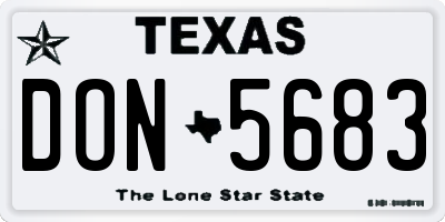 TX license plate DON5683