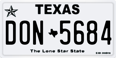 TX license plate DON5684