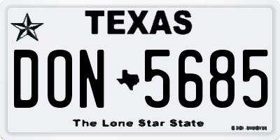 TX license plate DON5685