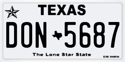 TX license plate DON5687