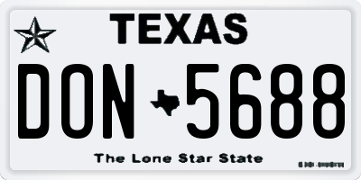 TX license plate DON5688