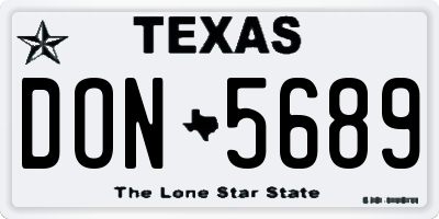 TX license plate DON5689