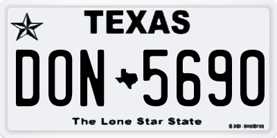 TX license plate DON5690