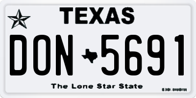 TX license plate DON5691