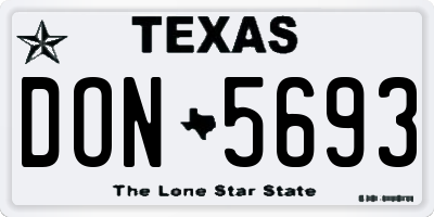 TX license plate DON5693