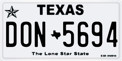 TX license plate DON5694