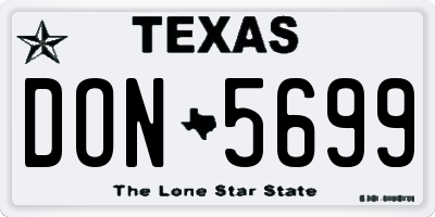 TX license plate DON5699