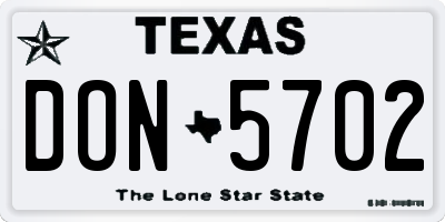 TX license plate DON5702
