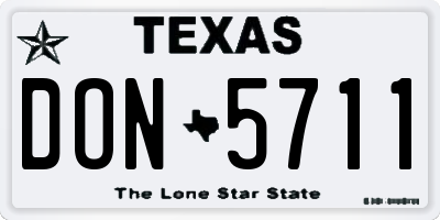 TX license plate DON5711