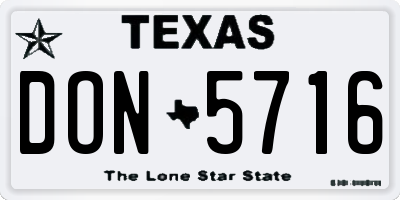 TX license plate DON5716