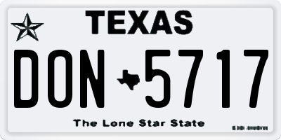 TX license plate DON5717