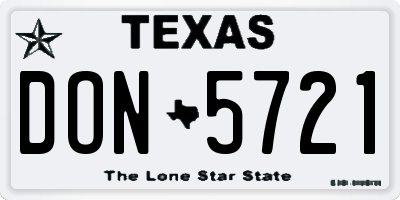 TX license plate DON5721