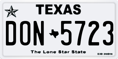 TX license plate DON5723
