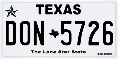 TX license plate DON5726