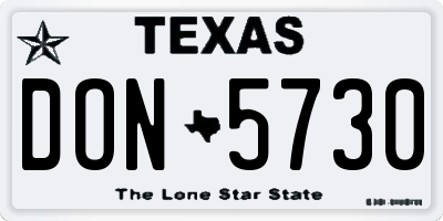TX license plate DON5730