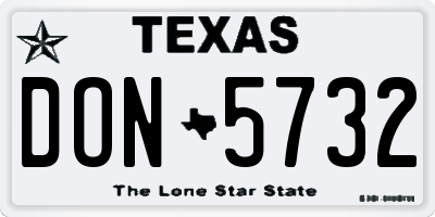TX license plate DON5732