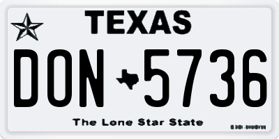 TX license plate DON5736