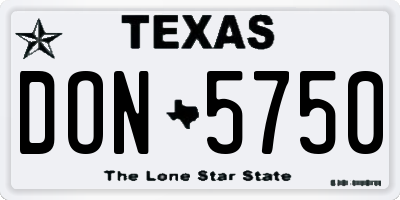 TX license plate DON5750