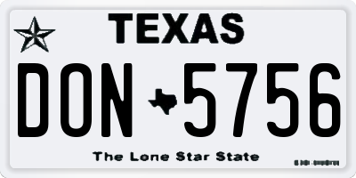 TX license plate DON5756