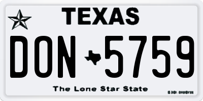 TX license plate DON5759