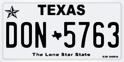 TX license plate DON5763