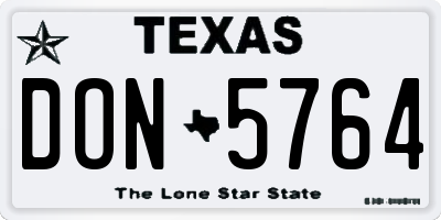 TX license plate DON5764