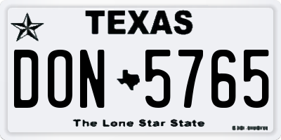 TX license plate DON5765