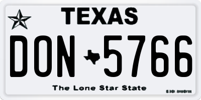 TX license plate DON5766