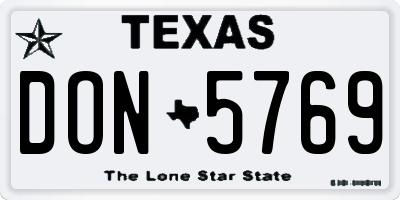 TX license plate DON5769